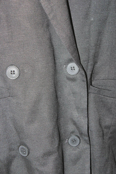 Lioness Unisex Black Collared Linen Blend Blazer Long Sleeve Size S