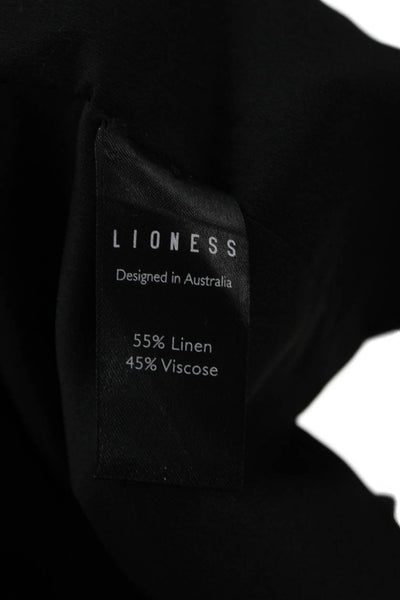 Lioness Unisex Black Collared Linen Blend Blazer Long Sleeve Size S