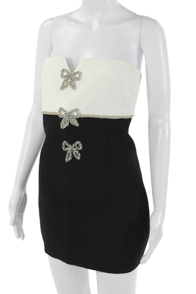 Portrait Womens Mini Sheath Dress Black V-Neck Sleeveless Polyester Size 8
