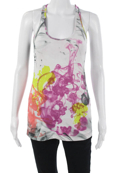 Lululemon Women Tank Graphic Print White Nylon Blend Size S