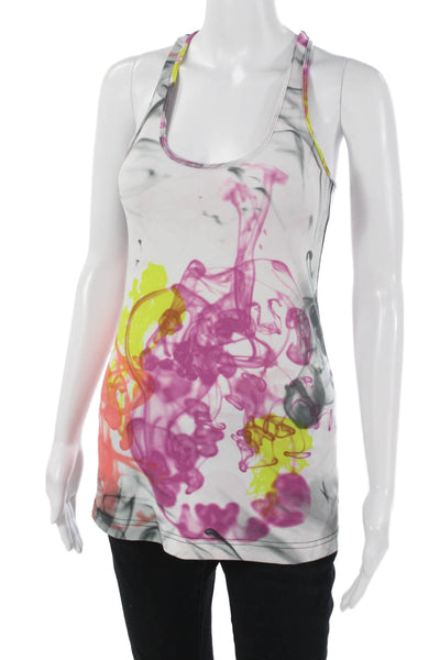 Lululemon Women Tank Graphic Print White Nylon Blend Size S