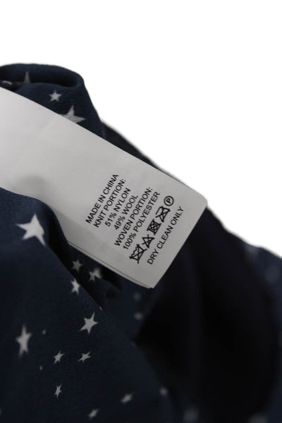 Broome Street Unisex Pullover Sweater Dark Blue Mock Neck Stars Size XS