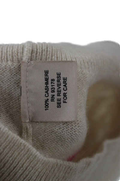 philosophy Unisex Pullover Sweater 100% Cashmere Beige Crew Neck Stars Size XS