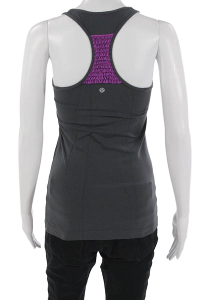 Lululemon Womens Basic Dark Gray Nylon Blend Tank Top Size S