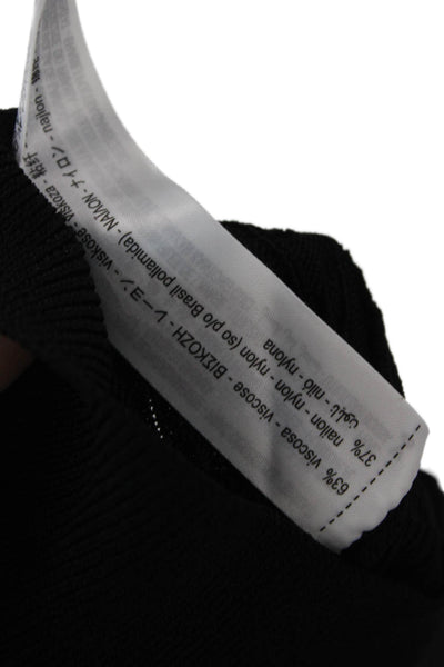 Zara Unisex Black Pullover Sweater Crew Neck Long Sleeve Viscose Nylon Size S