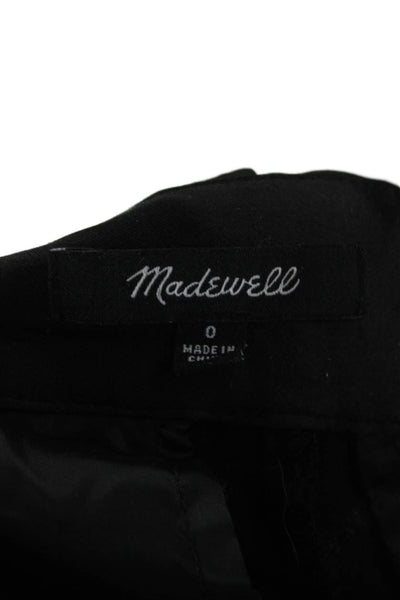 Madewell Women Black Dress Pants Button Closure Polyester Viscose Size 0