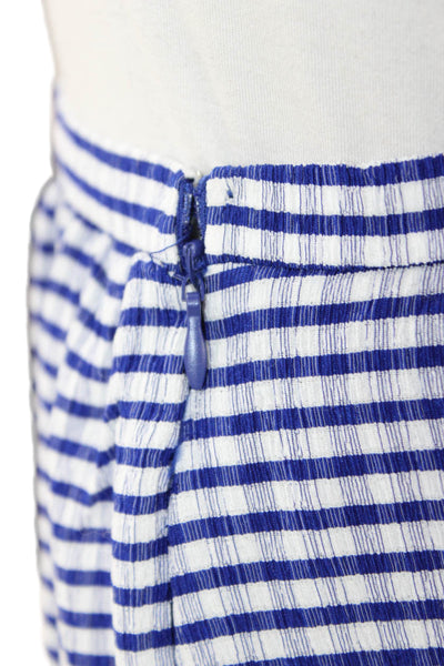ASTR Womens Peasant Check Midi Skirt Blue Size S
