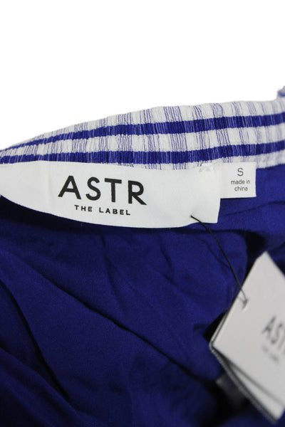 ASTR Womens Peasant Check Midi Skirt Blue Size S