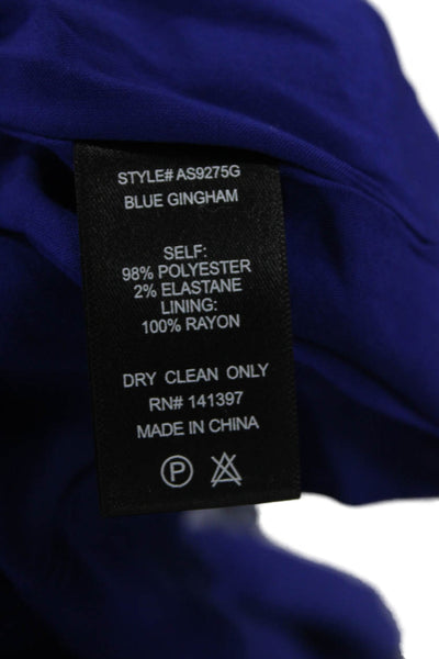 ASTR Womens Peasant Check Midi Skirt Blue Size S