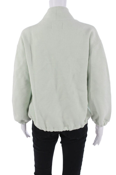 Madewell Women Quilted Bomber Jacket Army Green Drawstring High Neck Size XS