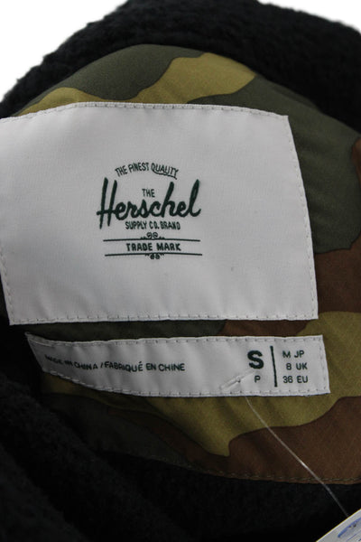 Herschel Supply Co. Women Black High Neck Zip Army Jacket Size S