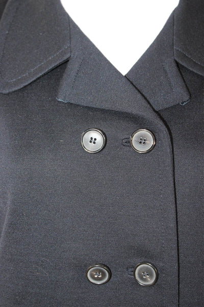 Maison Margiela Womens Black Pea Coat Long Sleeve Collared Size 46
