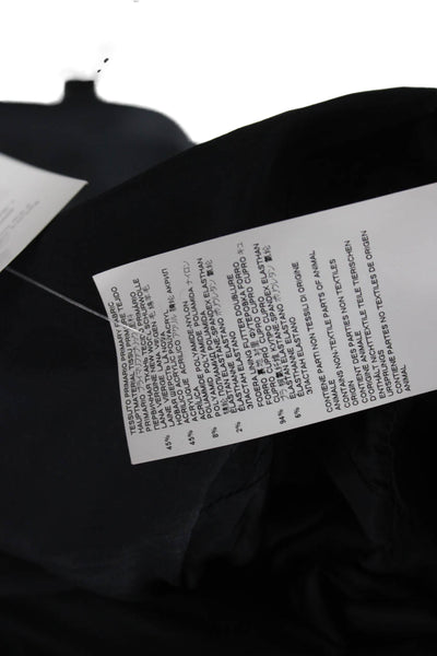 Maison Margiela Womens Black Pea Coat Long Sleeve Collared Size 46