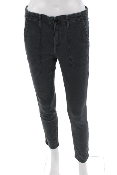 The Great Womens Ankle Cropped Pants Dark Gray Lyocell Blend Size 29