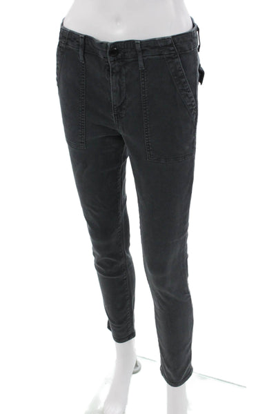 The Great Womens Ankle Cropped Pants Dark Gray Lyocell Blend Size 29
