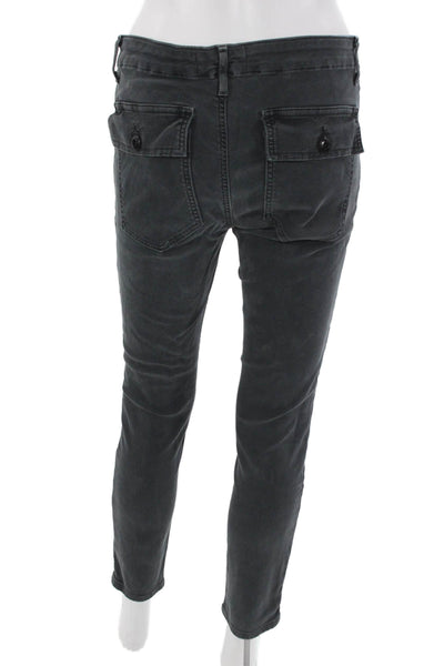 The Great Womens Ankle Cropped Pants Dark Gray Lyocell Blend Size 29