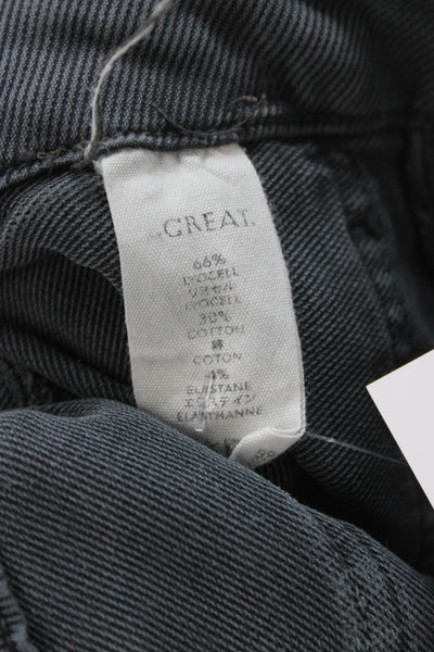 The Great Womens Ankle Cropped Pants Dark Gray Lyocell Blend Size 29