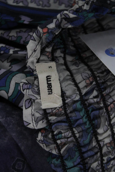 Warm Women Maxi Sundress Dark Blue Paisley Cotton Sleeveless Size 3