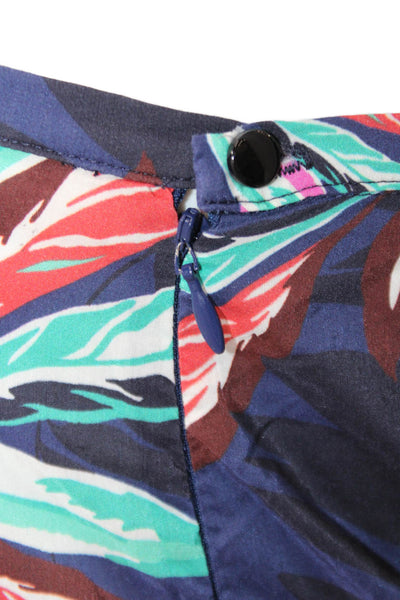 Warm Womens Maxi Sundress Dark Blue Floral Sleeveless Button Size 2