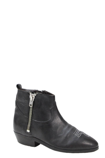 Golden Goose Deluxe Brand Womens Leather Zip Ankle Boots Black Size 6