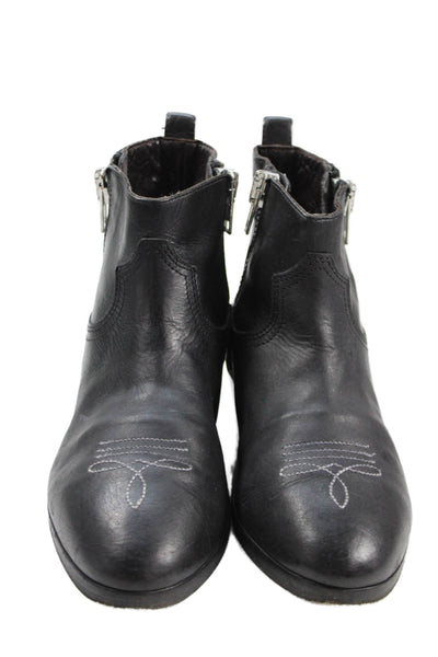 Golden Goose Deluxe Brand Womens Leather Zip Ankle Boots Black Size 6