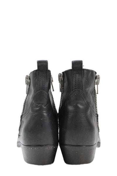 Golden Goose Deluxe Brand Womens Leather Zip Ankle Boots Black Size 6