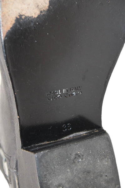 Golden Goose Deluxe Brand Womens Leather Zip Ankle Boots Black Size 6