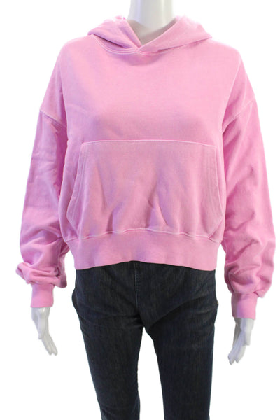 Maybe Crazy Womens Pullover Hoodie Pink Long Sleeve 90s Size One Size