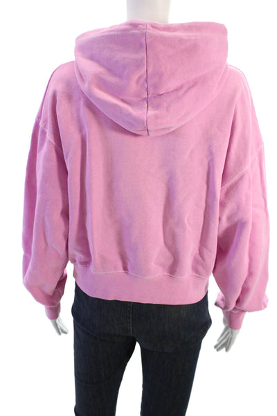 Maybe Crazy Womens Pullover Hoodie Pink Long Sleeve 90s Size One Size