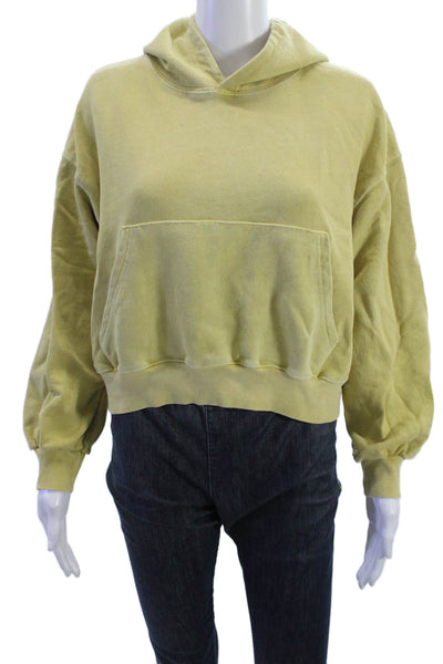 Maybe Crazy Women Pullover Hoodies Yellow Size One Size