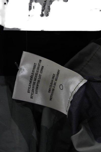 Theory 38 Womens Anorak Jacket Black Camo Nylon Zip Size PP