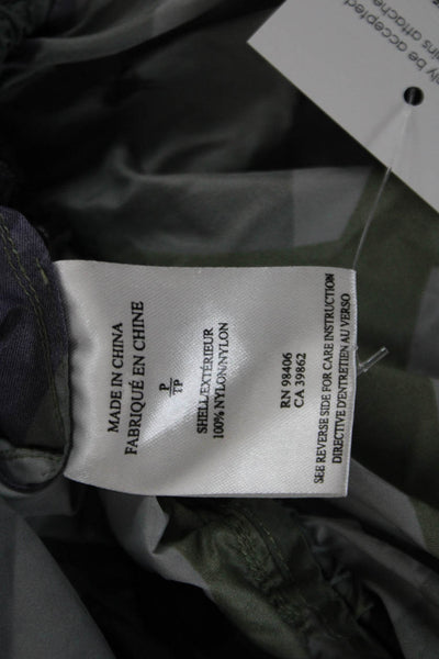 Theory 38 Womens Anorak Jacket Black Camo Nylon Zip Size PP