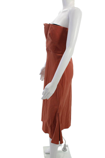 Topshop Women Sheath Dress Brown Sleeveless Zip Short Polyester Size 8