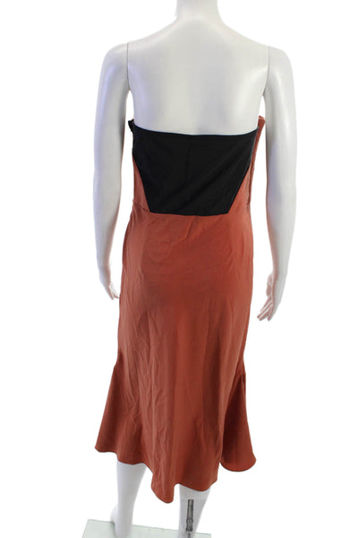 Topshop Women Sheath Dress Brown Sleeveless Zip Short Polyester Size 8