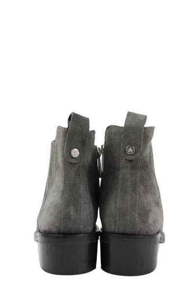Aquatalia Womens Suede Pleated Detail Ankle Boots Gray Size 5
