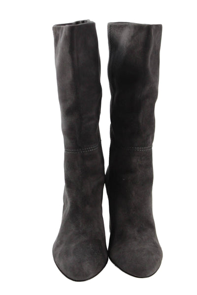 Marion Parke Womens Suede Heeled Mid Calf Boots Brown Size 5