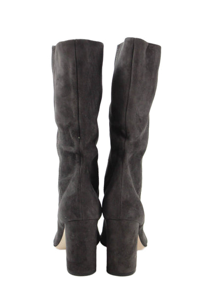 Marion Parke Womens Suede Heeled Mid Calf Boots Brown Size 5