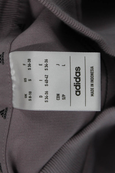 Adidas Women Purple Striped Crewneck Pullover Sweatshirt Size S