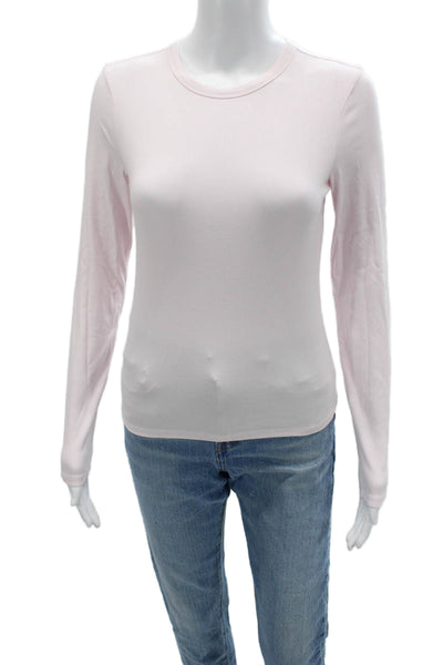 Athleta Women Basic Pink Modal Blend Long Sleeve Crew Neck T-Shirt Size S
