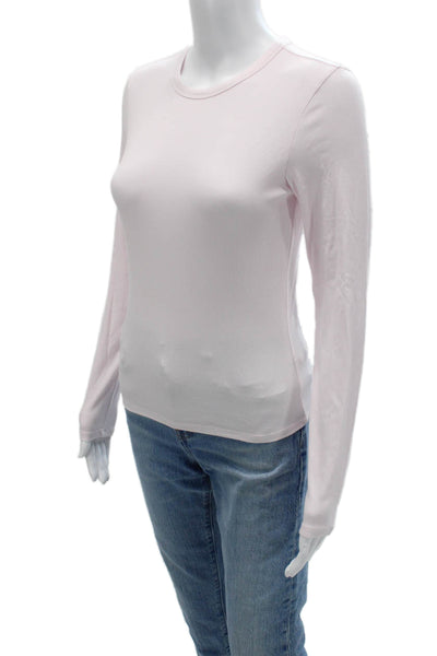 Athleta Women Basic Pink Modal Blend Long Sleeve Crew Neck T-Shirt Size S