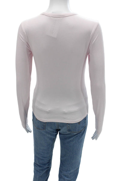 Athleta Women Basic Pink Modal Blend Long Sleeve Crew Neck T-Shirt Size S