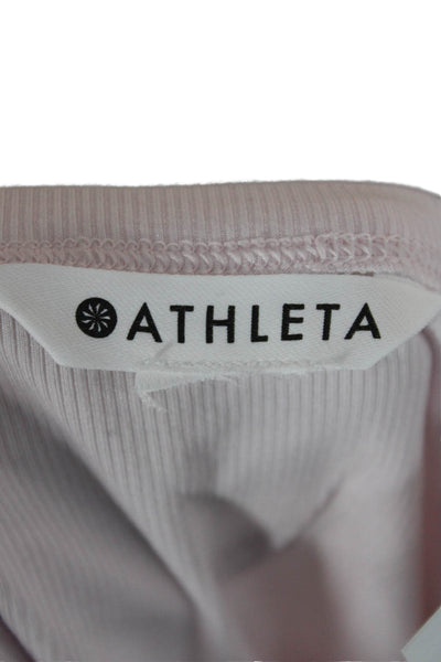 Athleta Women Basic Pink Modal Blend Long Sleeve Crew Neck T-Shirt Size S