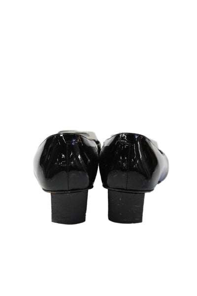 Roger Vivier Womens Patent Leather Square Toe Pump Heels Black Size 7
