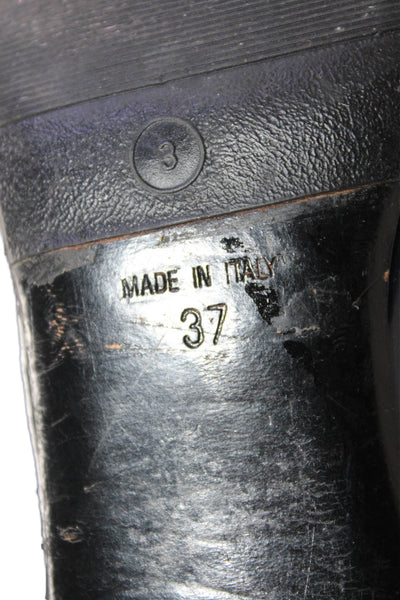 Roger Vivier Womens Patent Leather Buckled Detail Pump Heels Blue Size 7