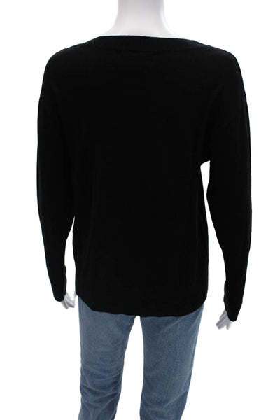 Naadam Unisex Black 100% Cashmere Pullover Crewneck Long Sleeve Size 2XS