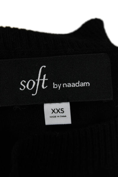 Naadam Unisex Black 100% Cashmere Pullover Crewneck Long Sleeve Size 2XS