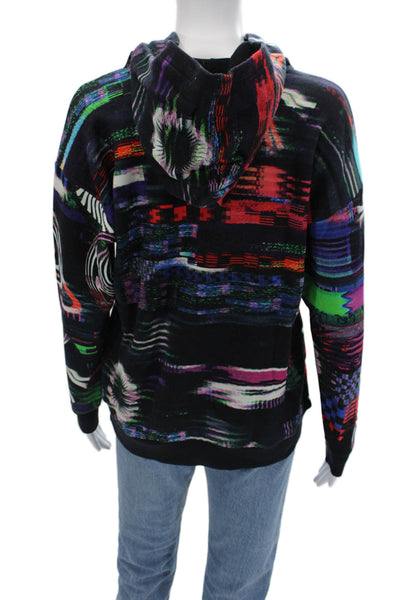 Desigual Unisex Pullover Hoodie Cartoon Graphic Black Cotton Blend Size XL