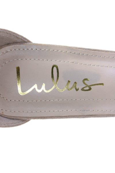 Lulus Womens Open Toe Ankle Strap Heels Beige Size 8.5