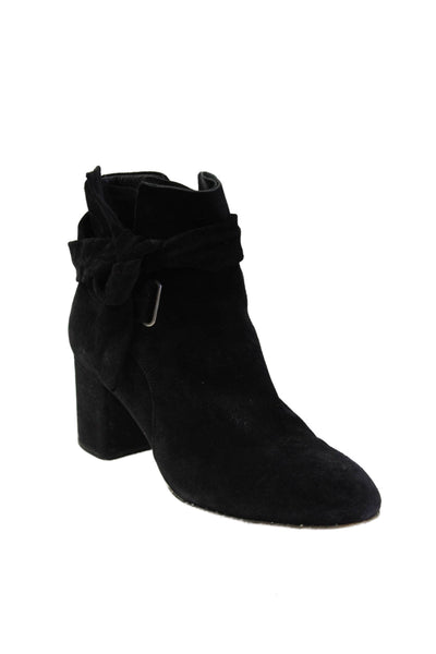Rag & Bone Womens Block Heel Ankle Strap Booties Black Suede Size 38