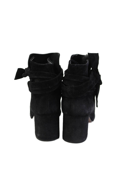 Rag & Bone Womens Block Heel Ankle Strap Booties Black Suede Size 38
